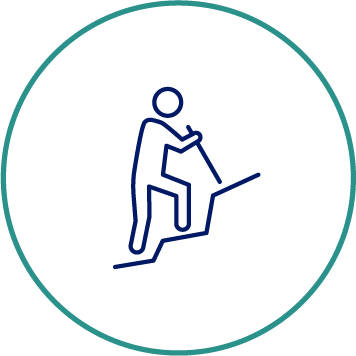 Icon of person climbing
