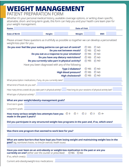 Goal setting for weight management download