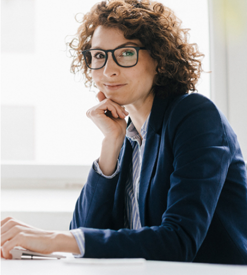 Woman wearing glasses