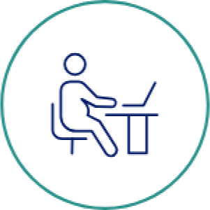 Icon of person at a desk