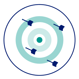 Target with four arrows icon
